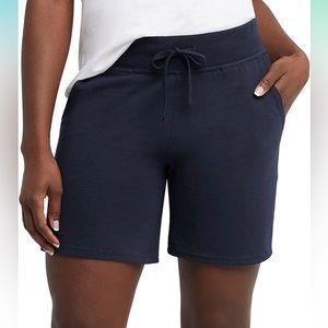 Hanes Women's Jersey Pocket Shorts, Drawstring Cotton Jersey Shorts, 7" Inseam